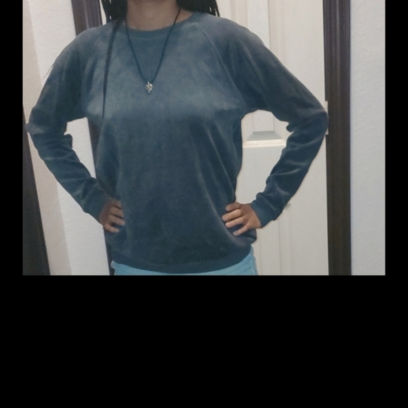Knox Rose Tops - knox rose women’s pullover crewneck velvety sweatshirt-verde Green